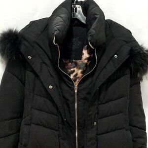 Glamorous GGPX Black Belted Fur Trim Puffer Jacket